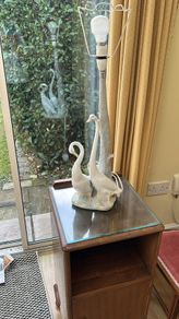 Vintage Nao by Lladro Ceramic Swan Table Lamp
