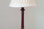 Vintage laquered burgundy &amp; gold table lamp