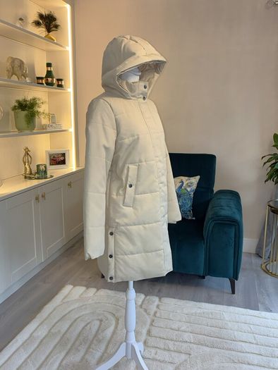 Ladies Oatmeal Hooded Coat from Vero Moda, Size Xs UK 6-8 / EU 34-36