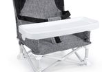 Child Seat Baby Chair with Removable Tray, Portable Travel Booster Seat for Indoor/Outdoor Use, Foldable Child Chair for Eating and Playing, for Baby 6-36 Months, Grey