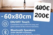 LED Bathroom Mirror 60x80cm Bluetooth Antifog Dual LED Light Memory Function