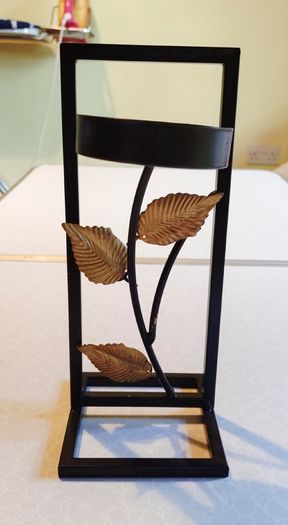 Black Metal, Candle Holder (used).