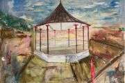 XL Original Painting of Bray Bandstand Wicklow Ireland Original Irish Art