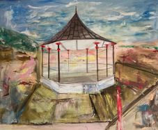 XL Original Painting of Bray Bandstand Wicklow Ireland Original Irish Art
