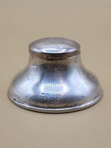 Antique Sterling Silver Inkwell  Birmingham 1939  Capstan Style