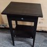 Black Nightstand / Bedside Table with Drawer and Shelf Image 3