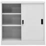 Office Cabinet with Sliding Door Light Grey 90x40x90 cm Steel Image 2