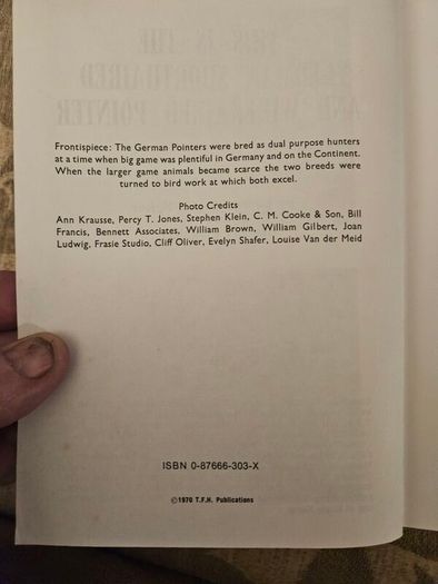 This Is The German Pointer. Shorthaired& Wirehaired. By Louise Zeigler Spirer & Herbert F.spirer. First Edition Hardback In Good Condition.  See Photos For Same.