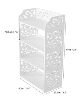 BRAND NEW 4 Tiers Hollow Out Shoe Rack Stand Storage Organiser Shelf - White