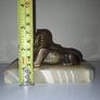 SALE!  Vintage Egyptian Metal SPHINX Figurine on Stone Base Image 5