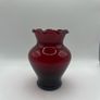 1940s Vintage Anchor Hocking Royal Ruby Red Glass Vase Image 3