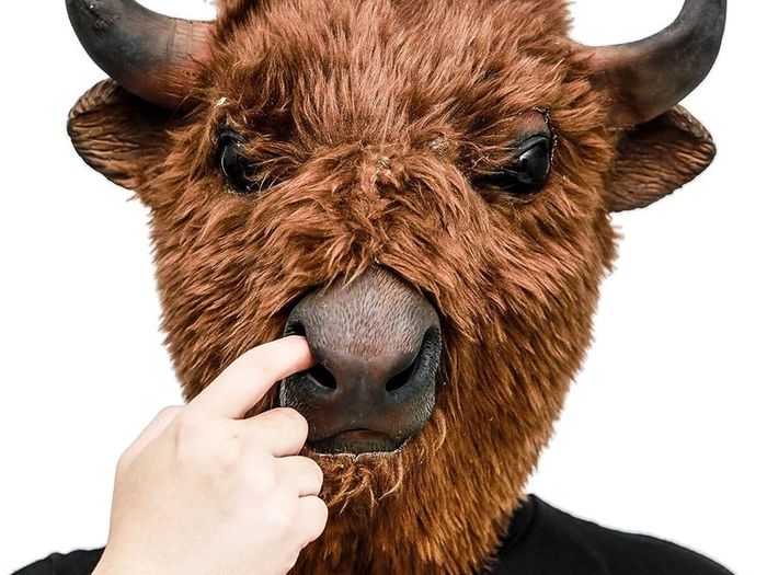 Bison Mask Animal Latex Full Head Realistic Plush Masks Fancy Dress for Halloween Carnival Costume Party Yak Buffalo Bull Mask