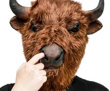 Bison Mask Animal Latex Full Head Realistic Plush Masks Fancy Dress for Halloween Carnival Costume Party Yak Buffalo Bull Mask