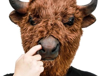 Bison Mask Animal Latex Full Head Realistic Plush Masks Fancy Dress for Halloween Carnival Costume Party Yak Buffalo Bull Mask