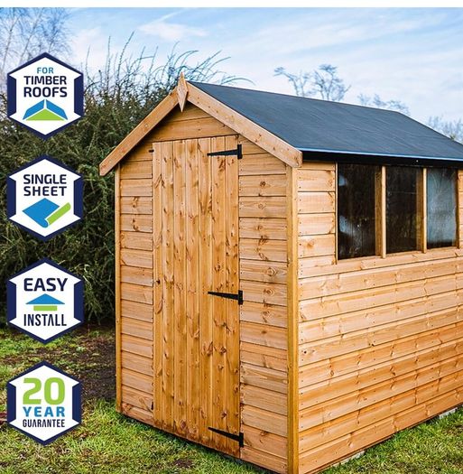 Shed Roof Kit - Rubber Roofing Kit (2.1m x 3m) Alternative to Roofing Felt for Sheds. 50 Year Life Expectancy. 20 Year Warranty. Summerhouses, Garden Offices, Outbuildings.