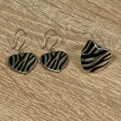 Sterling Silver Heart Ring and Earrings Set