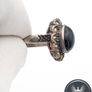 Marcasite Halo Jet Sterling Silver Ring Image 7