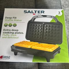 Salter Deep Fill Waffle Maker   Brand new