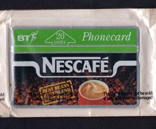 1991 Great Britain 20 unit British Telecom Nescafe Phonecard (Landis & Gyr) New and sealed