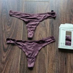 Primark 5 Pack Microfibre Thong Brown s. S