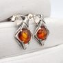 925 vintage sterling silver and amber earrings Image 5