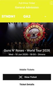 Guns N' Roses Ticket