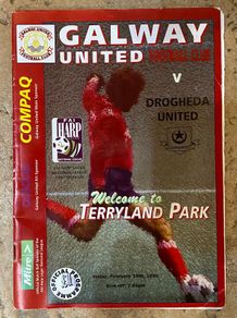 Very Rare 1999 Galway United v Drogheda United - League of Ireland Premier Division Programme