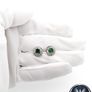 925 Sterling Silver Green Glass & Cubic Zirconia Stud Earrings Image 7