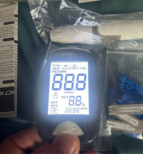 Gluco Rx Hct Blood Glucose Ketone monitoring diabetes system