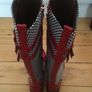 BRAND NEW Red and White Tall Knee Boots, Size 40 Image 7