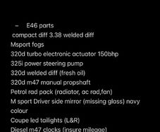 BMW e46 e90 e60 parts