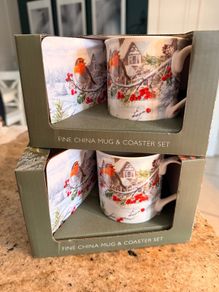 2 x mug and coaster set - perfect Christmas gift