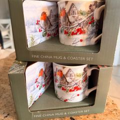2 x mug and coaster set - perfect Christmas gift