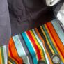 Eyelet Curtain Grey & Multicolour Stripes Image 2