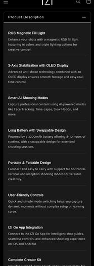 IZI GO-X 3-Axis Smartphone Gimbal with Wireless Charging, Creative Modes, OLED Display, AI Face Tracking & 10H Battery