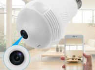 main image for ad 360 HD Wifi Bulb Hidden IP Camera LED Panoramic Home Security Spy Cam Light CCTV