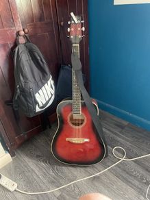 SC Custom Guitars Acoustic Guitar (Model DG1K/MLHVS) Good working condition, includes strap and stand.