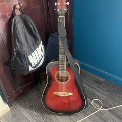 SC Custom Guitars Acoustic Guitar (Model DG1K/MLHVS) Good working condition, includes strap and stand.