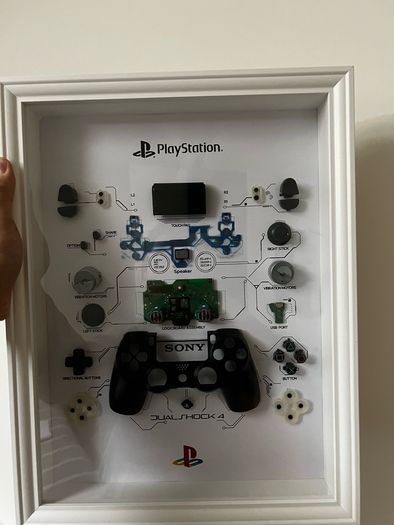 Sony Dualshock 4 PS4 Controller Teardown Frame Art Handmade!