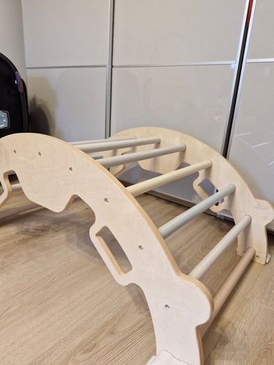 Wooden climbing arch and rocker