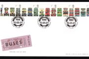 2001 Great Britain 150th Anniversary of First Double-Decker Bus Commemorative Stamps Royal Mail Addressed First Day Cover (FDC)