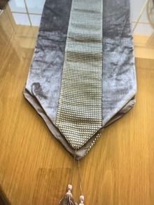 Beautiful Silver Beaded Table Runner