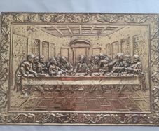 vintage embossed copper plaque