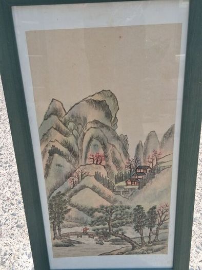 Large Original Japanese Country Scene Painting