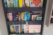 Navy dark grey kids book shelf case