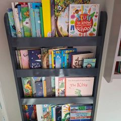 Navy dark grey kids book shelf case