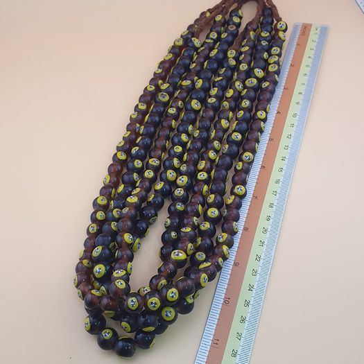 Vintage Middle Eastern Old Face Glass Beads Necklace