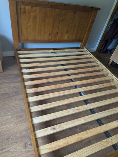 5 ft Bed frame -Dark Wood-EZ Living