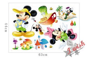 Children Room Disney Mickey&Minnie Mouse REMOVABLE and WASHABLE Wall Stickers