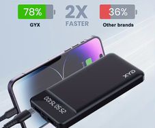 10000Mah Power Bank, Fast Charging Outdoor Portable Charger 2 USB 3.0 Type C QC PD4 with LED Display